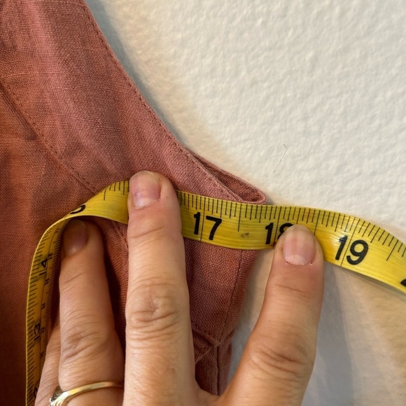 Motumo Summer Linen Handmade/ Soft Linen Dress Size Small In Peach - Picture 10 of 11